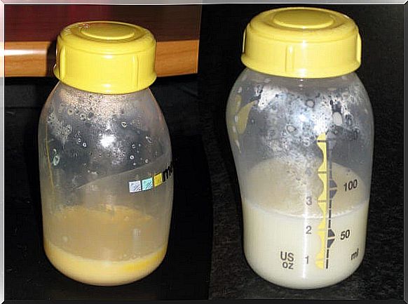 Colostrum and breast milk.