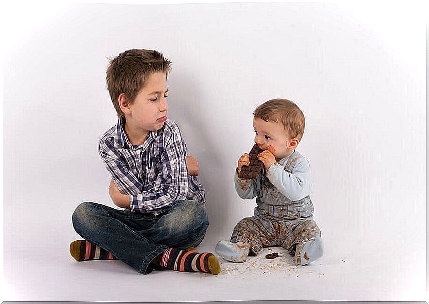 Child feeling jealous of his brother and showing behavioral changes.