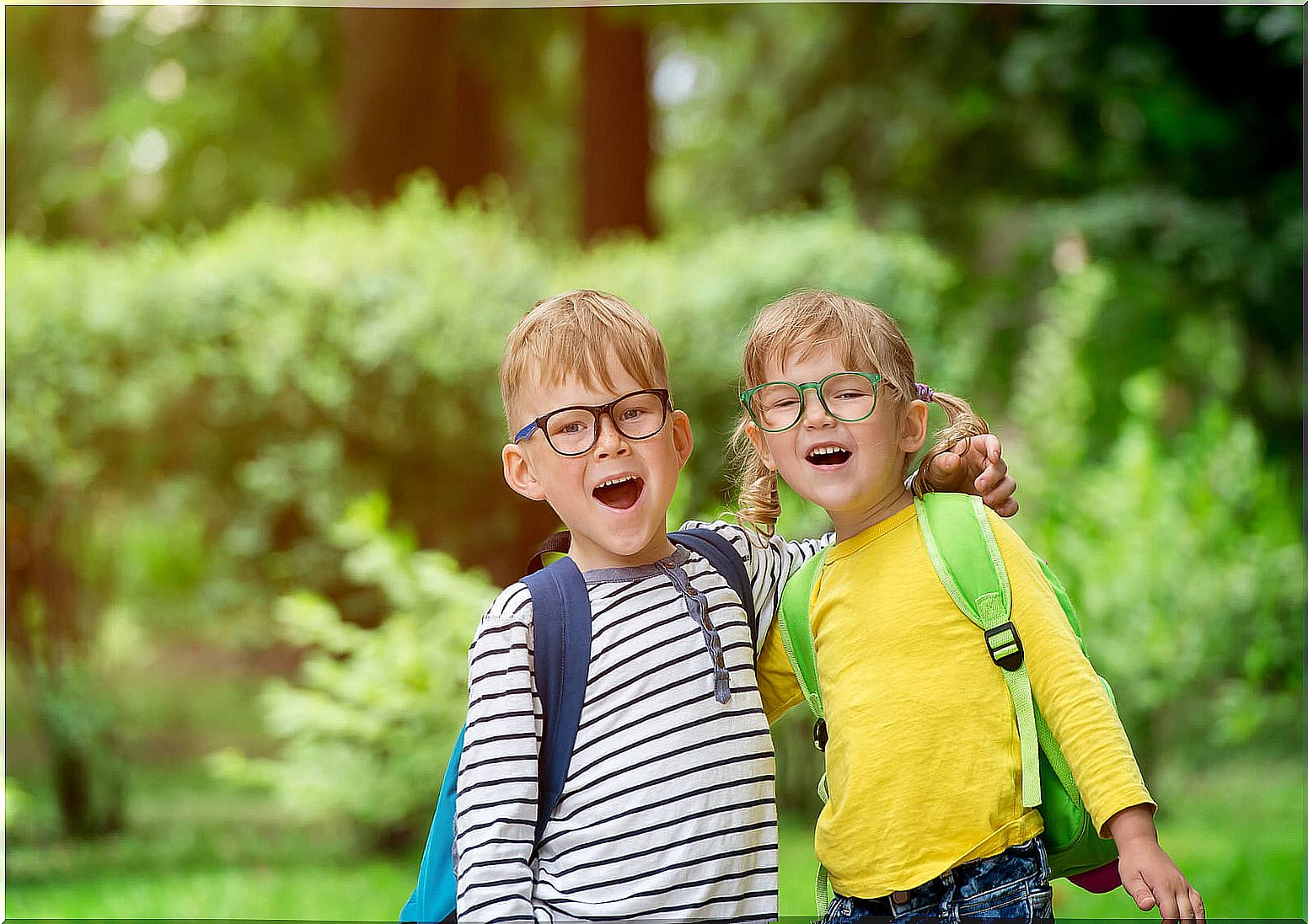 Happy children going to school because they know that grades will not determine their success.